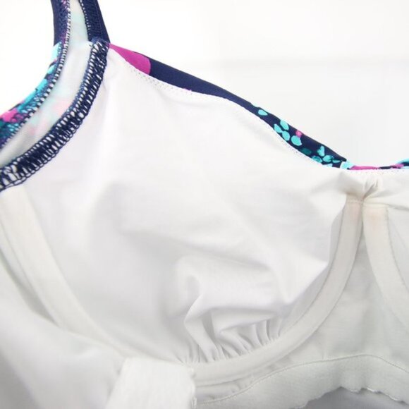 Lands End Floral Blue Purple Swim Tankini Top Flyaway Size 10 NWOT - Picture 7 of 10